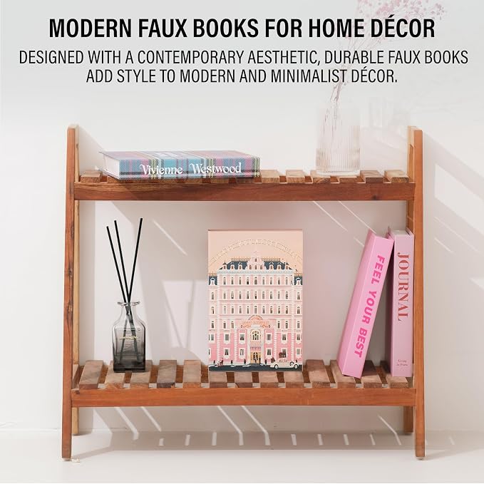 PROBENEX 4 Pcs Decorative Books | Faux Velvet Coffee Table & Shelf Decor | Rich Moody Look for Living Room, Office and Entryway - Not Real, Tool-Free 2-Min Setup - Image 8