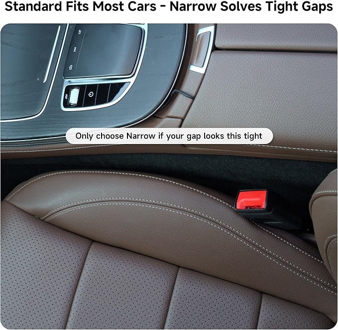 Givifive Car Seat Gap Filler Set of 2, 3IN1 Seat Side Gap Filler Plug with Storage Slot & Hook Function, Soft Foam Universal Fit Car SUV Truck Fill Gap Between Seats Console Organizer（Narrow Black） - Image 4