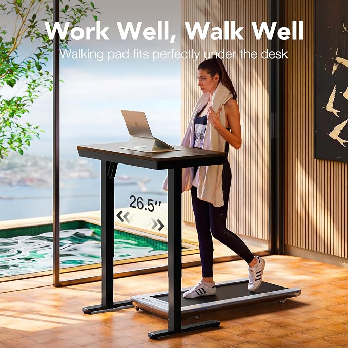 HUANUO Electric Standing Desk with Drawers, 48 X 24 Inch Electric Adjustable Height Desk, Quick Install One-Piece Tabletop with USB Charging Ports, Sit to Stand Up Desk for Home Office, Black Walnut - Image 7