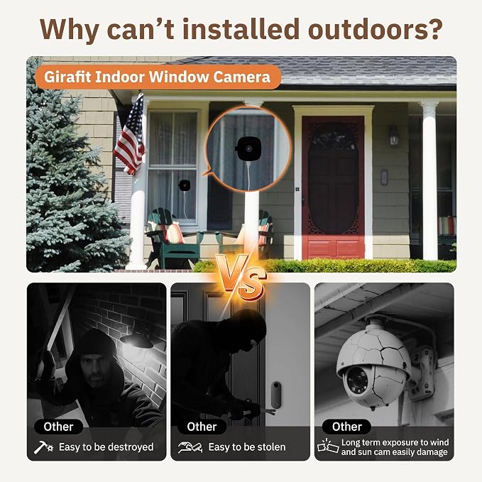 Girafit 2K Window Camera,2.4GHz & 5GHz WiFi Indoor Cameras for Home Security with ChroMax Al Color Night Vision,Person & Motion Detection,Easy & Quick Install(4 Pack) - Image 4