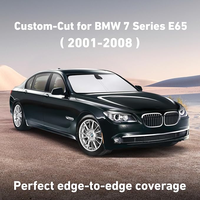 EcoNour Windshield Sunshade Compatible for BMW 7 Series 2001-2006, 2007, 2008, Sun Visor for Front Windshield & Window Sun Shade Cover, UV Heat Blocker & Protector, Car Accessories - Image 2