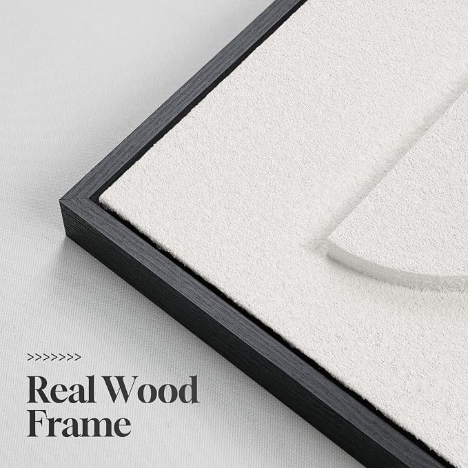 Large 3D Textured Framed Abstract Wall Art for Living Room, Set of 3 Modern White Paintings Artwork for Walls, Minimalist All White Geometric Pictures for Bedroom Hallway Office Wall Decor 24x36 In - Image 6