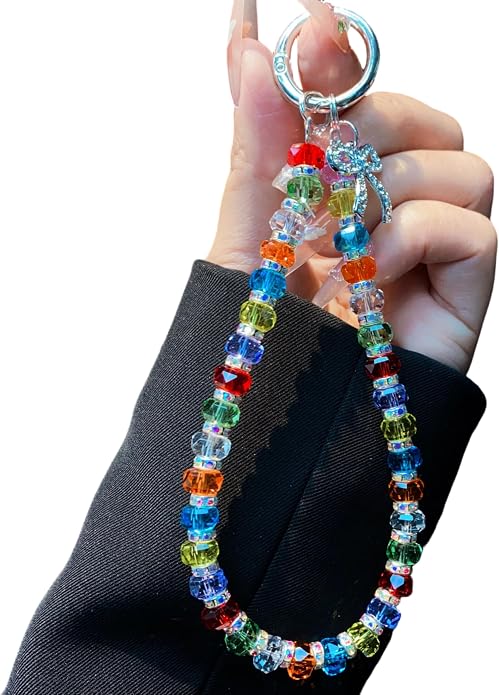 Phone Charm with Beaded Crystals, Anti-Theft Phone Strap, Hands-Free & Detachable Cellphone Lanyard, Cellphone Chain Wristlet with Tether Tab - Image 2