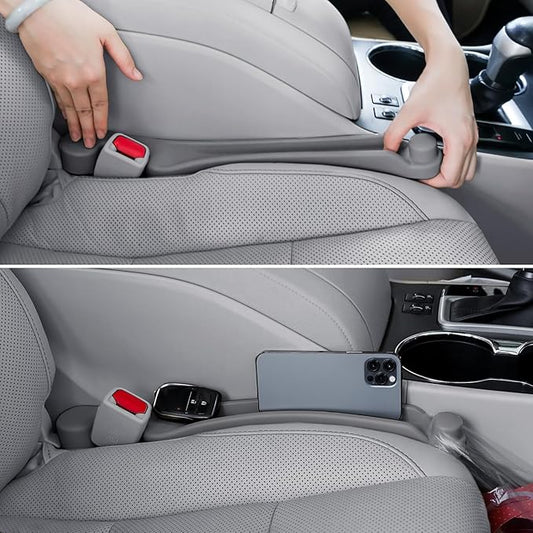 Givifive Car Seat Gap Filler Set of 2, 3IN1 Seat Side Gap Filler Plug with Storage Slot & Hook Function, Soft Foam Universal Fit Car SUV Truck Fill Gap Between Seats Console Organizer（Standard Gray） by Givifive