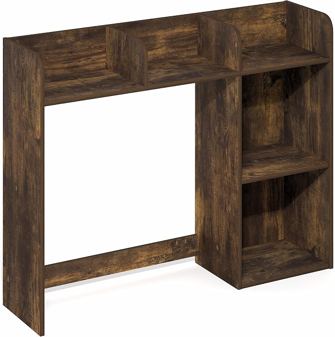 Furinno Classic Desk Shelf, 5-Shelf Desktop Hutch, Book Shelf, 3-Tier Desk Organzier, for Office Supplies, Office Desk Accessories, for Home Office, College, Dorm, White - Image 6