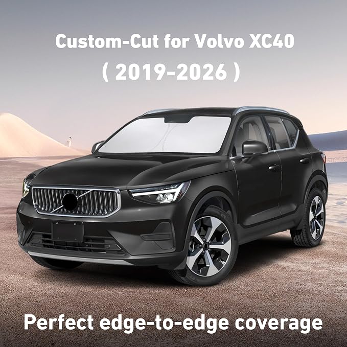 EcoNour Windshield Sunshade Compatible for Volvo XC40 2019-2024 2025 2026, Sun Visor for Front Windshield & Window Sun Shade Cover, UV Heat Blocker & Protector, Car Accessories - Image 2