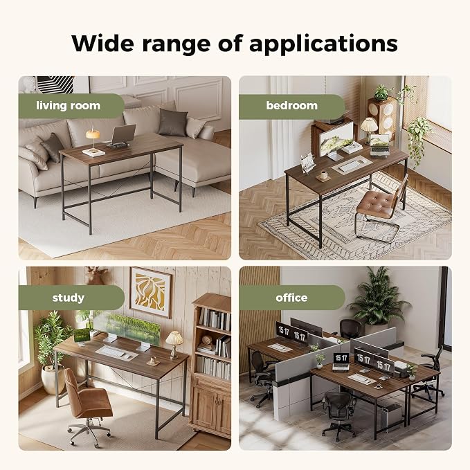 Mericonia 32x16 Inch Computer Desk, 0.6" Thick Small Office Table | Modern Simple Style, Small Study & Writing Table for Home Bedroom Work Walnut - Image 5
