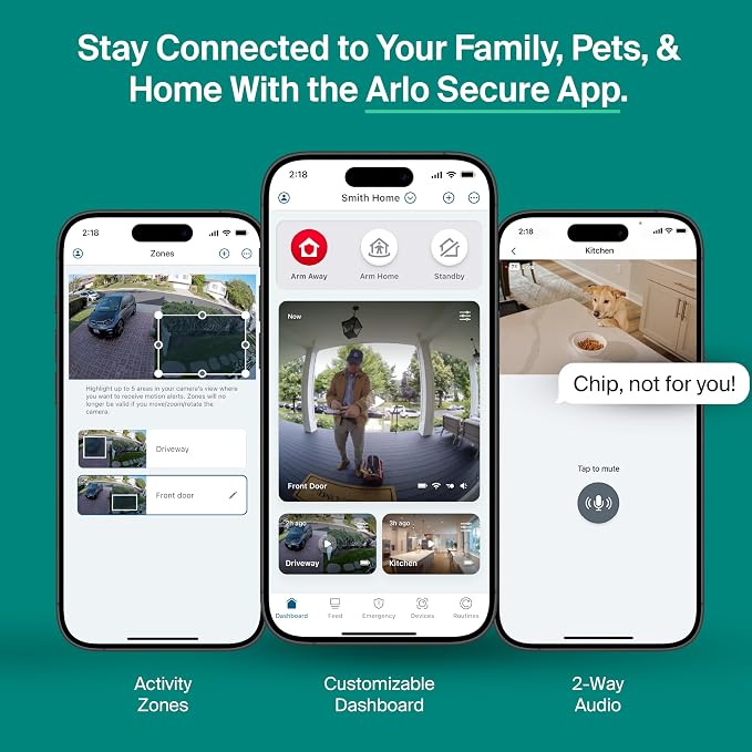 Arlo Essential Security Camera 2K (2025 Release) + 6 Months of Secure Plus Plan - Continuous Wired Plug-in Power Outdoor Camera, Person Recognition, Package Detection, Animated Preview, 2 Cam, Black - Image 6