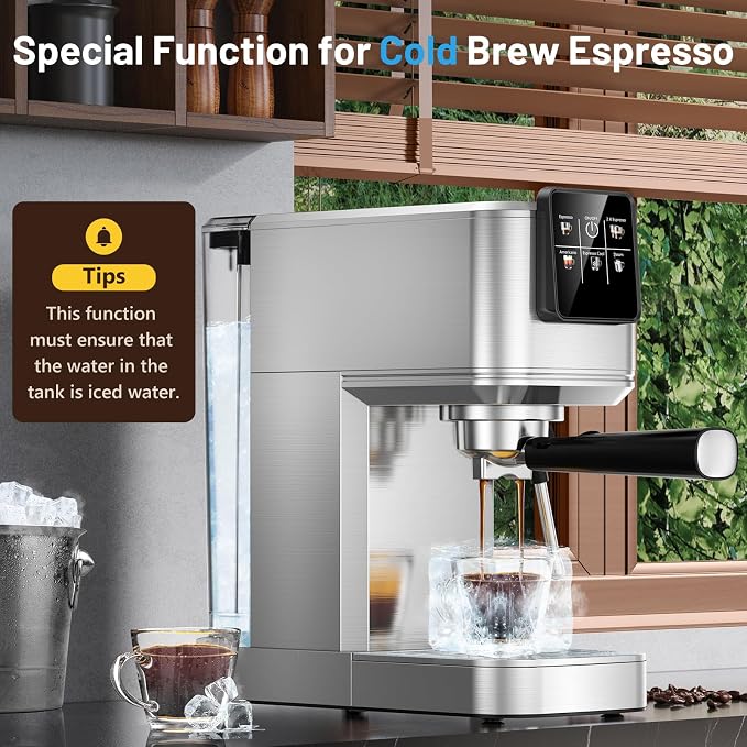 KEENSTAR Espresso Machine 20 Bar with Touch Screen, Hot & Iced Coffee Makers, Stainless Steel Espresso Maker with Rapid Cold Brew & Milk Frother, with Water Tank for Latte, Cappuccino, Gift - Image 6