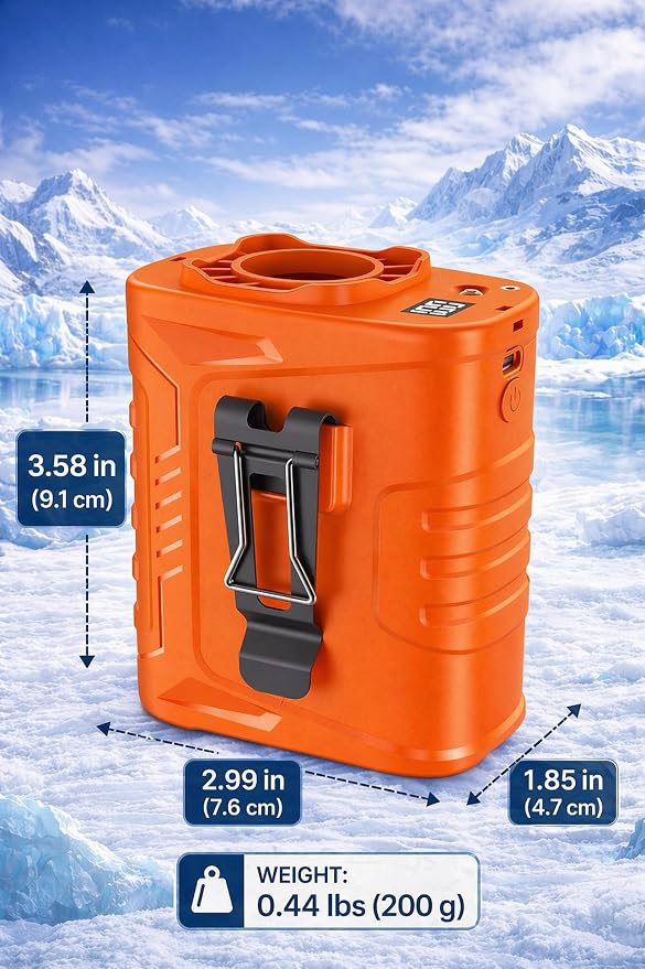 Waist Fan, 5000mAh Rechargeable Belt Clip Fan, 39ft/s Strong Airflow, 5 Speeds, Up to 29H, Wearable Hands-Free Body Cooling with Bottom Air Intake, USB-C for Jobsite Camping Farm - Image 2