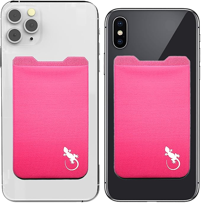 Phone Wallet - Adhesive Card Holder - Cell Phone Pouch - Stick on Lycra Pocket by Gecko - Carry Credit Cards and Cash by GeckoTravelTech