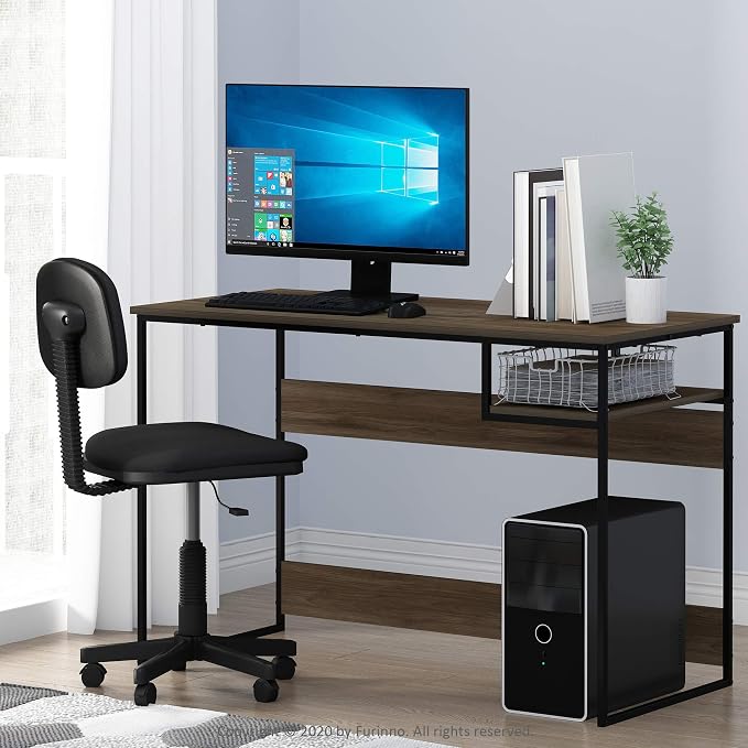FURINNO Moretti Lifestyle Study Desk, 45 Inches, Columbia Walnut - Image 2