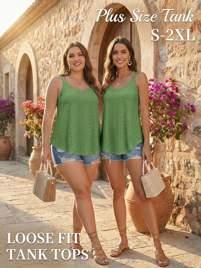 ATHMILE Women's Tank Tops Sleeveless Summer Top Spaghetti Strap Spring Shirt Loose Fit Beach Vacation 2026 Casual - Image 5