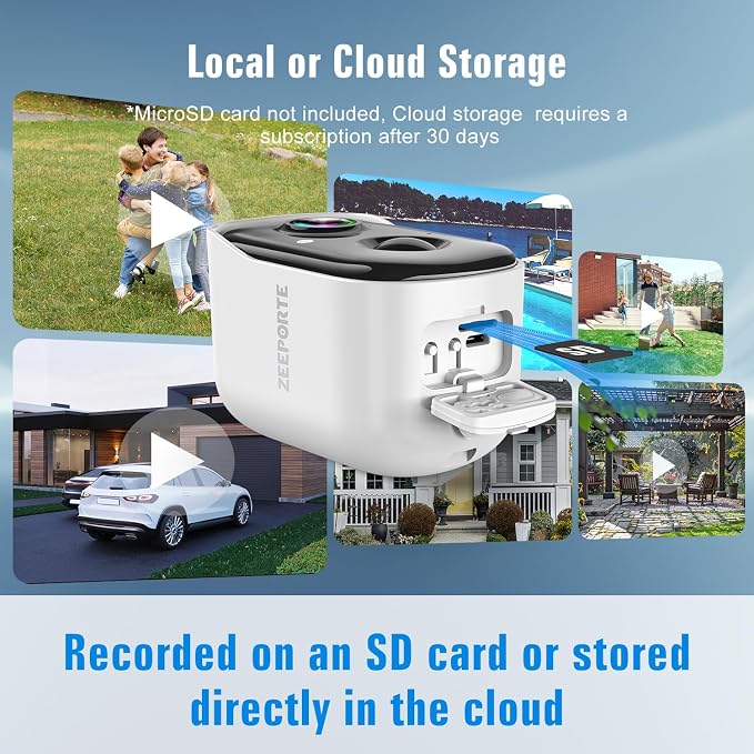 Security Cameras Wireless Outdoor, 2K Cameras for Home Security with Color Night Vision, SD/Cloud Storage,Longer Battery Life, Weatherproof, AI Motion Detection, Spotlight Siren Alarm - Image 9