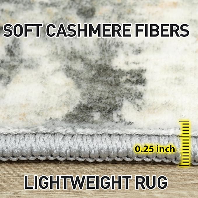 6x9 Area Rugs Washable Rug: Large Modern Abstract Living Room Rug Soft Anti-Skid Thin Carpet Indoor Floor Non-Shedding Carpets for Bedroom Dining Room Farmhouse Nursery Home Office Grey Brown - Image 7