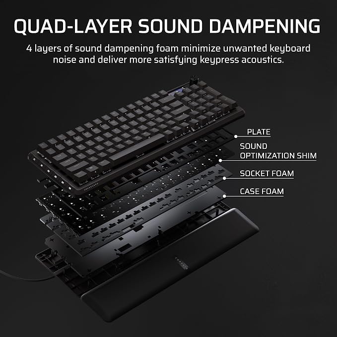 Corsair Vanguard 96 Wired Mechanical Gaming Keyboard – 96% Layout, MLX Fusion Tactile Switches, 8000Hz Polling, LCD Display, Virtual Stream Deck, G-Keys, SOCD Flashtap, QWERTY US – Black - Image 11