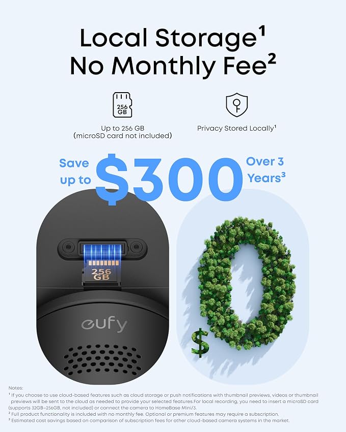 eufy Security Indoor/Outdoor Camera C31, IP66, Spotlight-Free Color Night Vision,360° Coverage Pan and Tilt, AutoTracking,AI Human/Vehicle/Pet/Cry Detection,24/7 Recording,Black (No Subscription) - Image 9