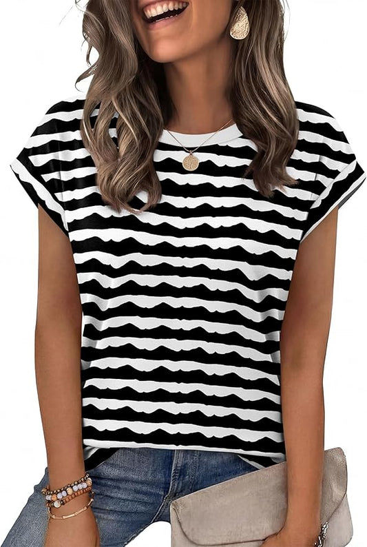 Alaroo Womens Summer Tops Short Sleeve Shirts Crew Neck Tshirt Cute Trendy Tunic Blouses (S-3XL) by Alaroo