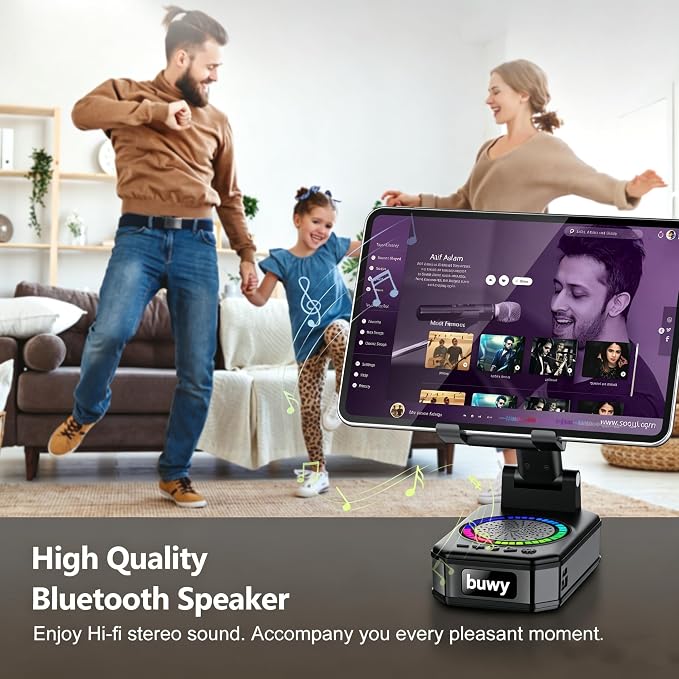 Birthday Gifts for Men Women Teens, Wireless Charger Phone Stand with Bluetooth Speaker, Phone Charger Stand with LED Lights, Anti-Slip Base Adjustable for iOS Android Father's Day Best Gifts - Image 5