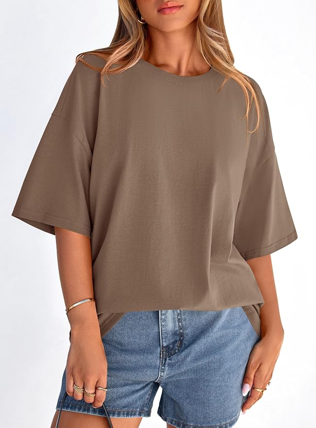 PRETTYGARDEN Womens 2026 Spring Going Out Tops Casual Short Sleeve Crewneck Loose Fit Basic Oversized T Shirts Summer Outfits - Image 8