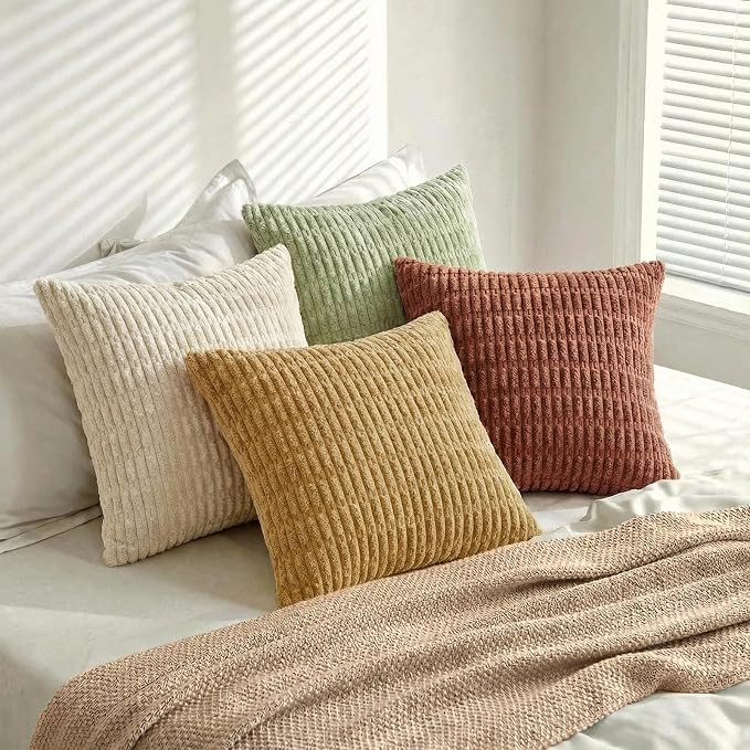 Fancy Homi 4 Packs Decorative Throw Pillow Covers for Living Room Couch Bed, Modern Farmhouse Boho Home Décor Accent Cushion Case, 28" x 28", Fall - Image 8