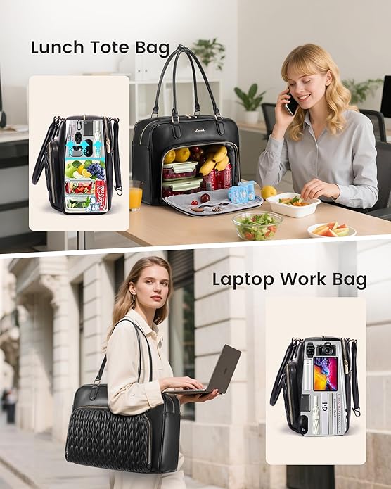 LOVEVOOK Tote Bag for Women,Light Puffer Tote Bag with Multi-pockets,Stylish Carry on Laptop Bags for Daily,Travel,Work,Gym - Image 5