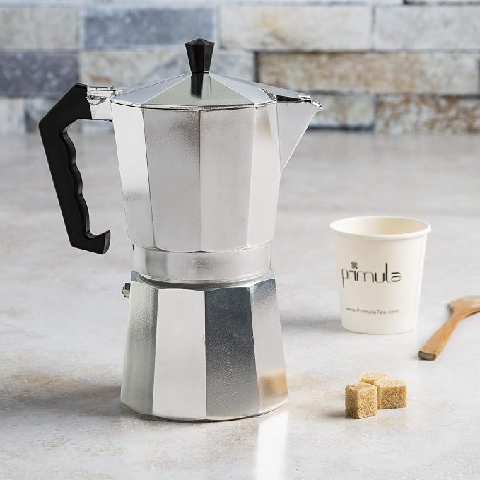 Primula Classic Stovetop Espresso and Coffee Maker, Moka Pot for Italian and Cuban Café Brewing, Greca Coffee Maker, Cafeteras, 9 Espresso Cups, Silver - Image 7