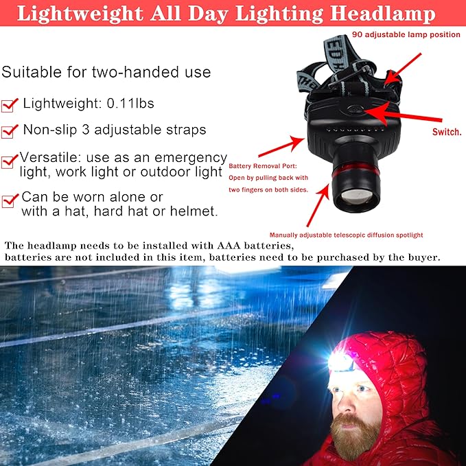 Car Roadside Emergency Kit with Jumper Cables Headlamp Car Safety Kits | Emergency Car Kit Tow Straps, Multi-function Blades, Gloves, Multi-tool Kit, Breakdowns Gifts for New Drivers and Teenagers - Image 4