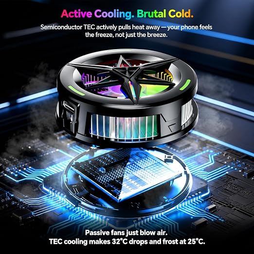 2-in-1 Magnetic & Clip-On USB Phone Cooler for Gaming, Semiconductor Cell Phone Cooling Fan Radiator for iPhone/Android/iPad/Tablet – Ideal for Gaming, Video Calls, Live Broadcasting, and Vlog - Image 3