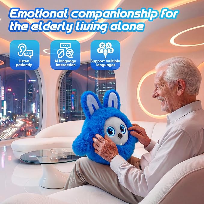 CVCBSER Smart Ai Companion Robot Cute Pet, Desk Robot Voice Chat gpt Emotional Interaction, Richness Expressiveness Ai Pet Robot for Adults Chat (Grey Face) - Image 5