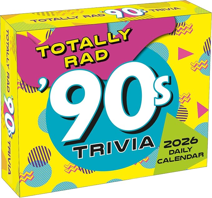 Totally Rad 90s Trivia 2026 Daily Desk Calendar: Boxed Page-a-Day Throwback Quiz Calendar with Day-to-Day Pop Culture, Games & Iconic 90s Moments by SellersPublishingInc