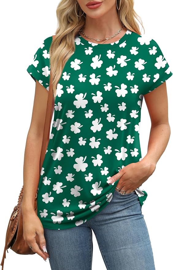 Alaroo Womens Summer Tops Short Sleeve Shirts Crew Neck Tshirt Cute Trendy Tunic Blouses (S-3XL) - Image 2