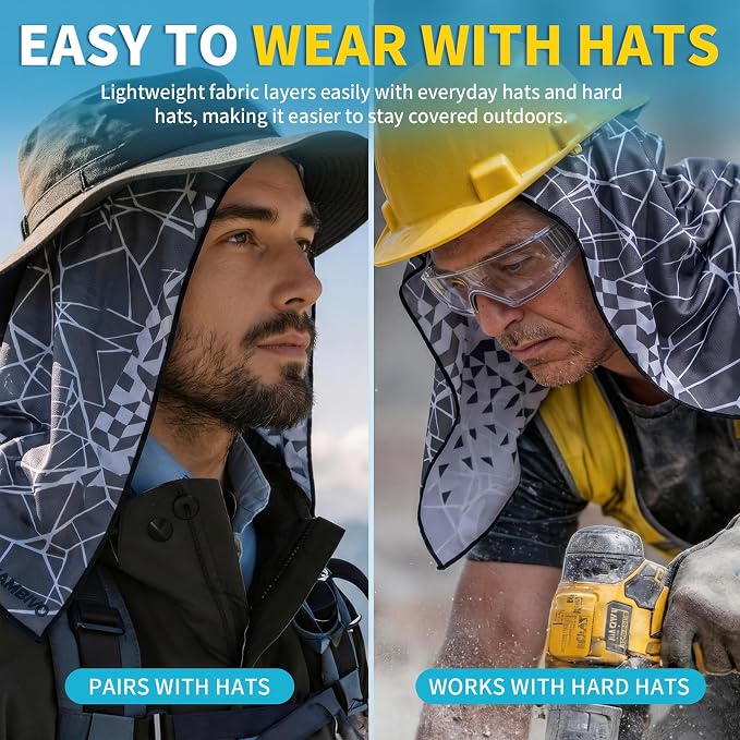 CAMBIVO Cooling Hoodie Towel for Men and Women, Lightweight Breathable Sun Protection Cover for Head, Neck, Ears, Face, Cooling Clothing for Extreme Heat, Sports Outdoors, Travel - Image 7
