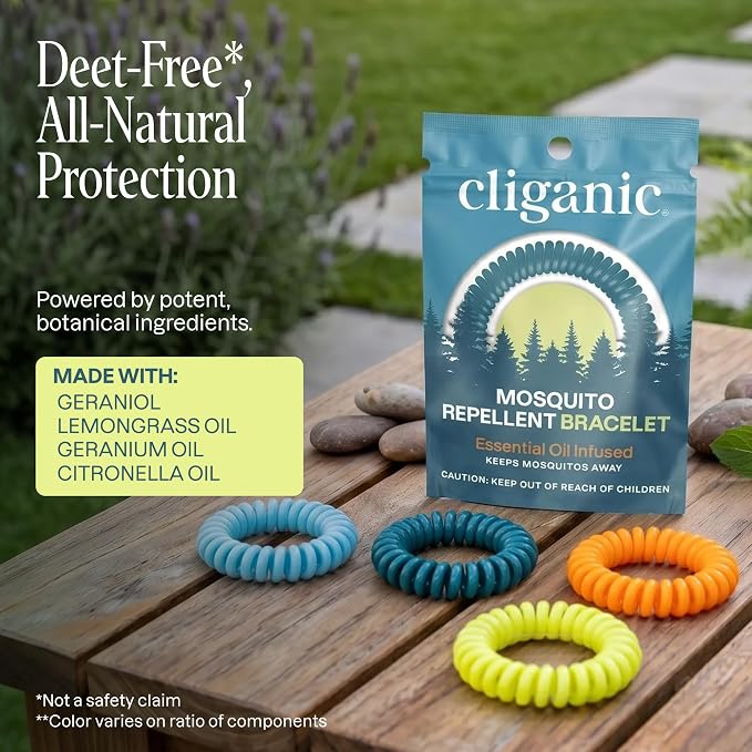 Cliganic 100 Pack Mosquito Repellent Bracelets for Adults & Kids - Natural DEET-Free Bands, Individually Wrapped - Image 6