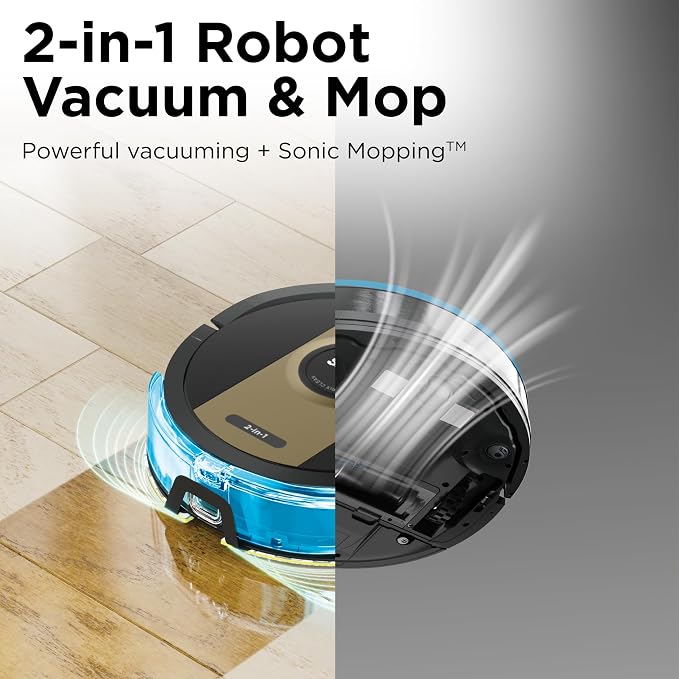 Shark IQ 2-in-1 Robot Vacuum and Mop with Row-by-Row Cleaning, Perfect for Pet Hair, Compatible with Alexa, No Self-Empty Base, Black/Bronze, RV2410WD - Image 2