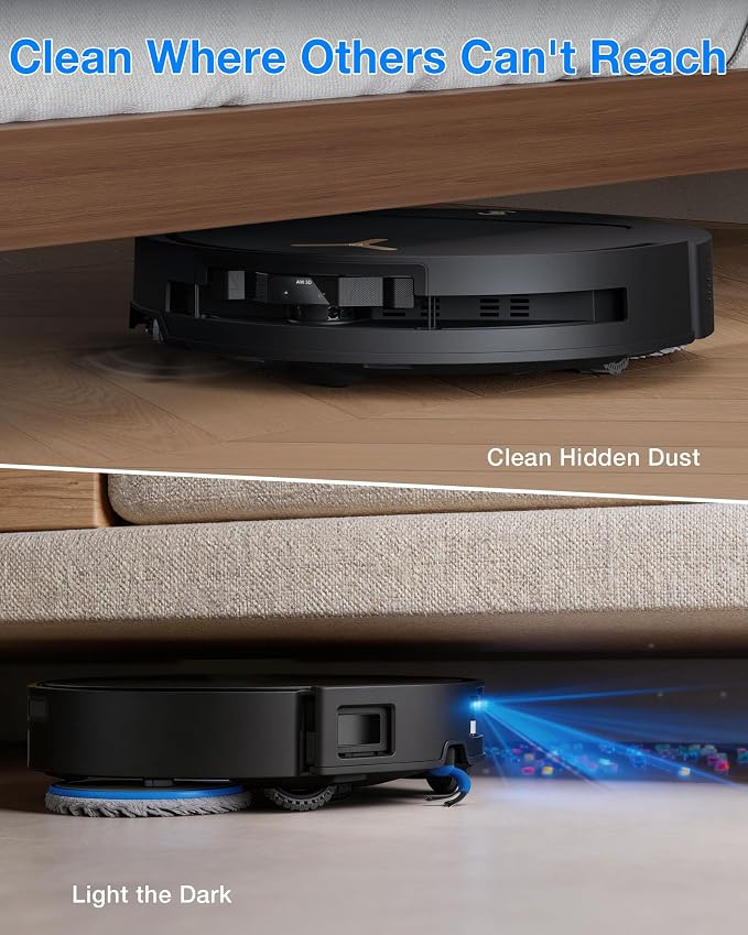 ECOVACS DEEBOT T50S PRO Omni Robot Vacuum and Mop, 25,000 Pa Suction, ZeroTangle 3.0 Anti-Tangle, TruEdge 2.0 Extendable Brush & Mop, AIVI 3D Obstacle Avoidance, Auto Mop Wash & Dry, Self-Emptying - Image 4