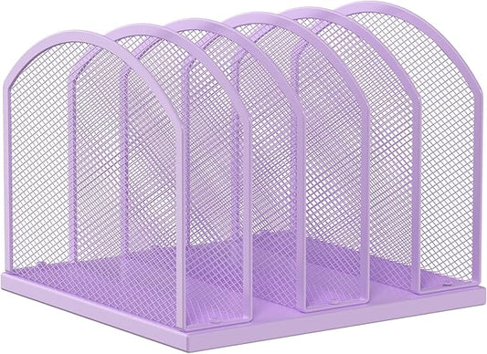Gawerk 5-Section Vertical Desktop Organizer, 6-Section Mesh File Folder Stand Sorter for Office Home Classroom Organization by Gawerk