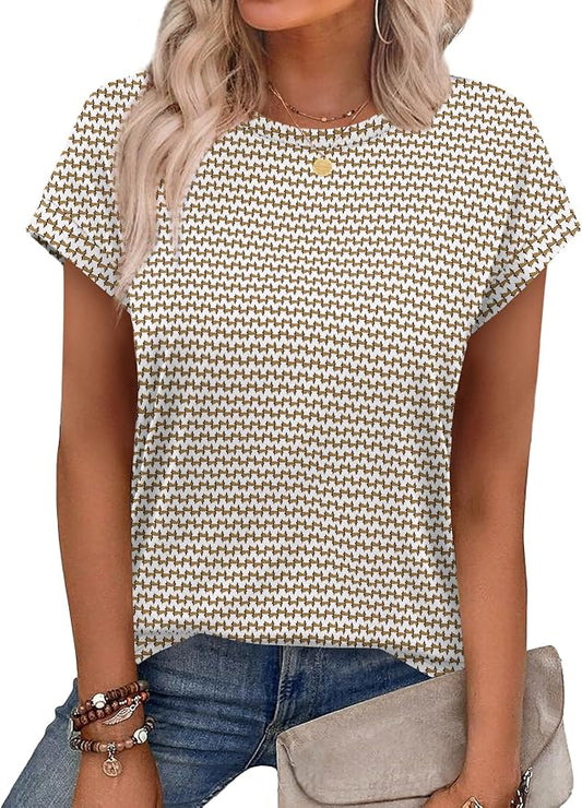 Alaroo Womens Summer Tops Short Sleeve Shirts Crew Neck Tshirt Cute Trendy Tunic Blouses (S-3XL) by Alaroo