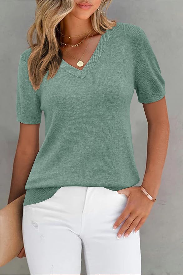 Arach&Cloz Women's Wool Blend Spring Summer Lightweight Business Casual Sweater Tops 2026 - Image 2