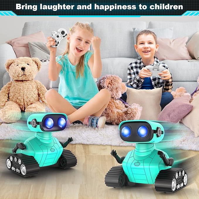 Hamourd Robot Toys - Kids Toys Rechargeable RC Robots, Remote Control Toy with Auto-Demonstration, Flexible Head & Arms, Dance Moves, Music, Shining LED Eyes, for Girls Boys - Image 5