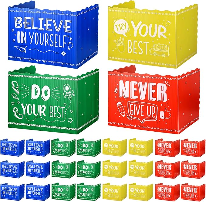24-Pcs Desk Dividers for Students, Durable Plastic Study Dividers, 4-Colors | Waterproof, Easy-to-Clean Plastic, Freestanding, Fold-Flat Privacy Folders for Classroom, Exam, Library, Office and School by WSICSE