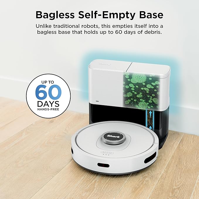 Shark Matrix Clean | Robot Vacuum Cleaner with Powerful Suction for Pet Hair, Rugs, Carpets & Hard Floors | Self-Empty Base | 60-Day Capacity | Voice Control | LiDAR Navigation | White | AV2511AE​ - Image 3