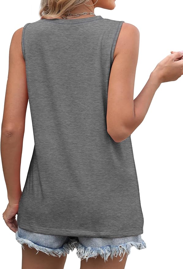 WIHOLL Women's Sleeveless Summer Crewneck Loose Fit Tank Tops - Image 4
