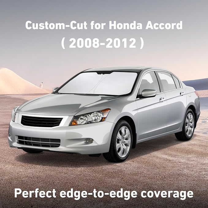 EcoNour Windshield Sunshade Compatible for Honda Accord 2008-2010 2011 2012, Sun Visor for Front Windshield & Window Sun Shade Cover, UV Heat Blocker & Protector, Car Accessories - Image 2