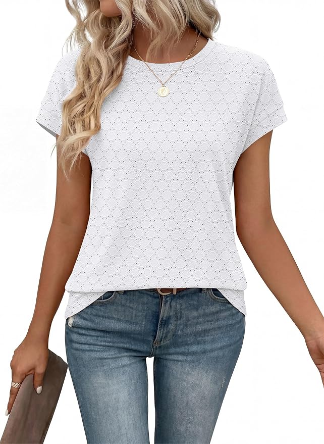 Alaroo Womens Summer Tops Short Sleeve Shirts Crew Neck Tshirt Cute Trendy Tunic Blouses (S-3XL) - Image 2