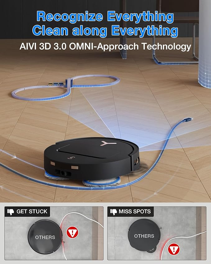 ECOVACS DEEBOT T50S PRO Omni Robot Vacuum and Mop, 25,000 Pa Suction, ZeroTangle 3.0 Anti-Tangle, TruEdge 2.0 Extendable Brush & Mop, AIVI 3D Obstacle Avoidance, Auto Mop Wash & Dry, Self-Emptying - Image 7