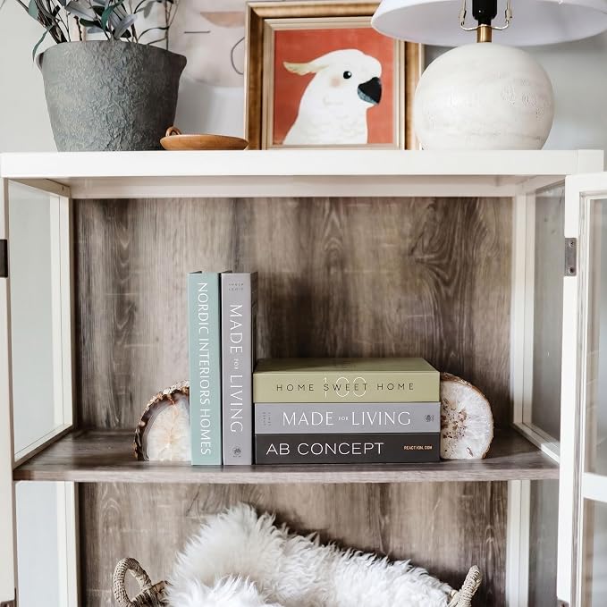 PROBENEX 4 Pcs Decorative Books | Faux Olive Coffee Table & Shelf Decor | Earthy Botanical Look for Living Room, Office and Entryway - Not Real, Tool-Free 2-Min Setup - Image 5