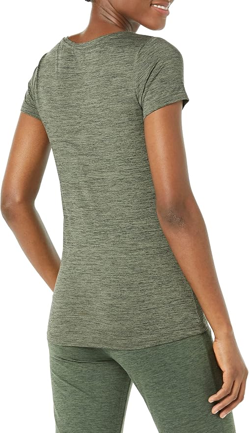 Amazon Essentials Women's Active Quick Dry Tech Stretch Short-Sleeve V-Neck T-Shirt (Available in Plus Size), Pack of 2 - Image 3