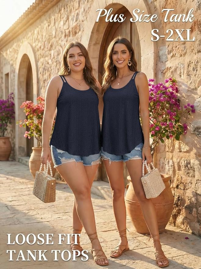 ATHMILE Women's Tank Tops Sleeveless Summer Top Spaghetti Strap Spring Shirt Loose Fit Beach Vacation 2026 Casual - Image 5