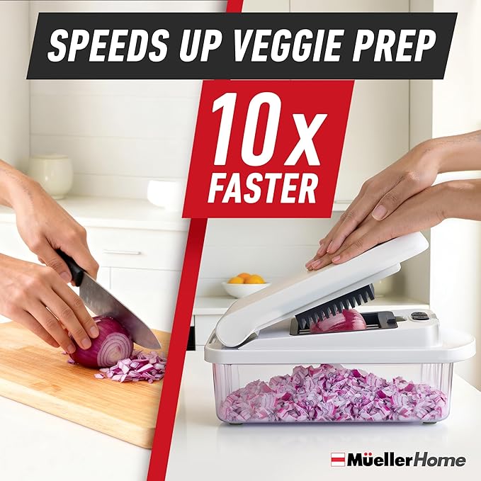 Mueller The Real Original Pro Vegetable Chopper & Mandoline Slicer, 10-in-1 | since 2013, 8 Blade Food Veggie Chopper, Onion Vegetable Cutter with Container, Kitchen Gadgets & Essentials - Image 3